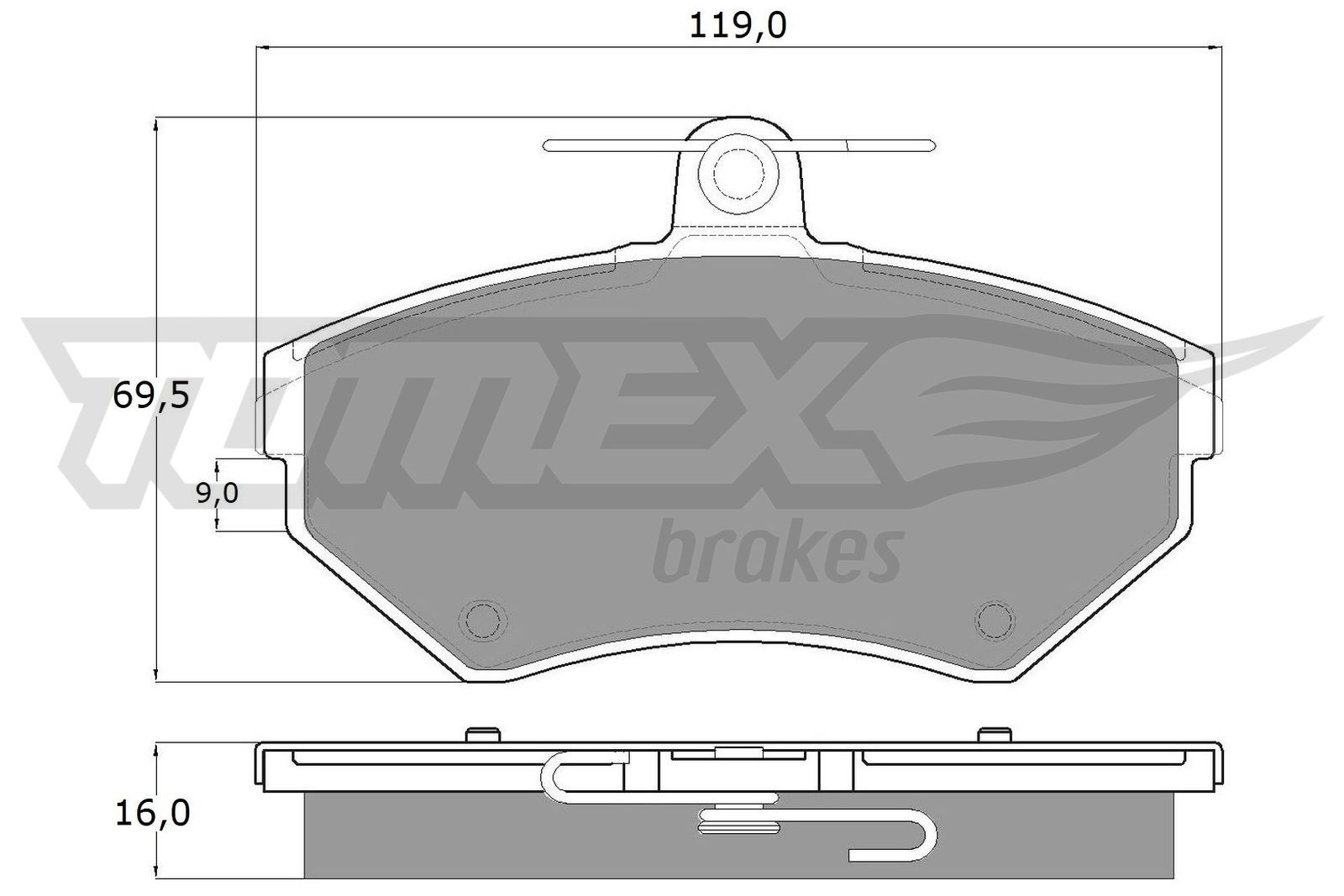Obrázok Sada brzdových platničiek kotúčovej brzdy TOMEX Brakes  TX1394